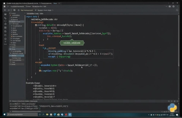  Python code snippet demonstrating the correct use of base64.b64decode for a reliable decode python base64 operation.
