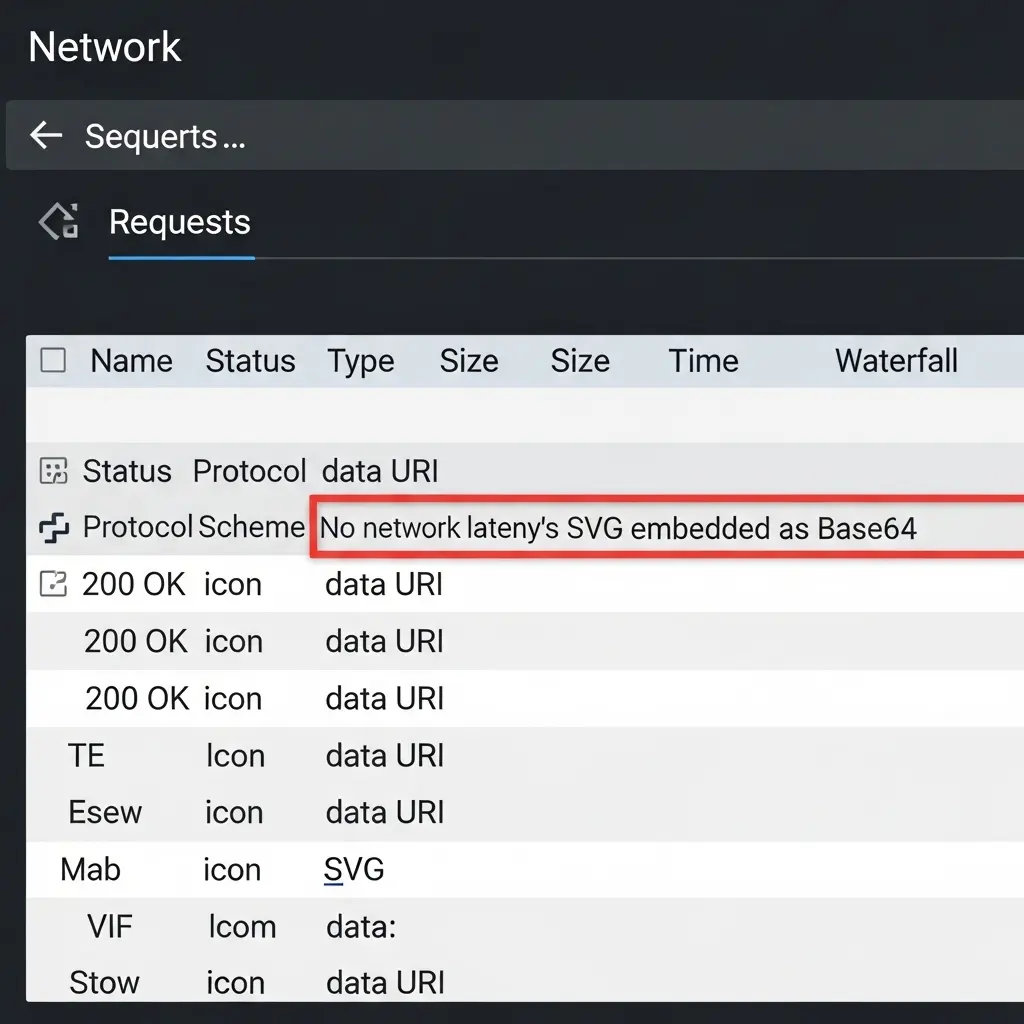 Performance benchmark showing Base64 overhead vs. URL encoding for svg to base64 conversion.